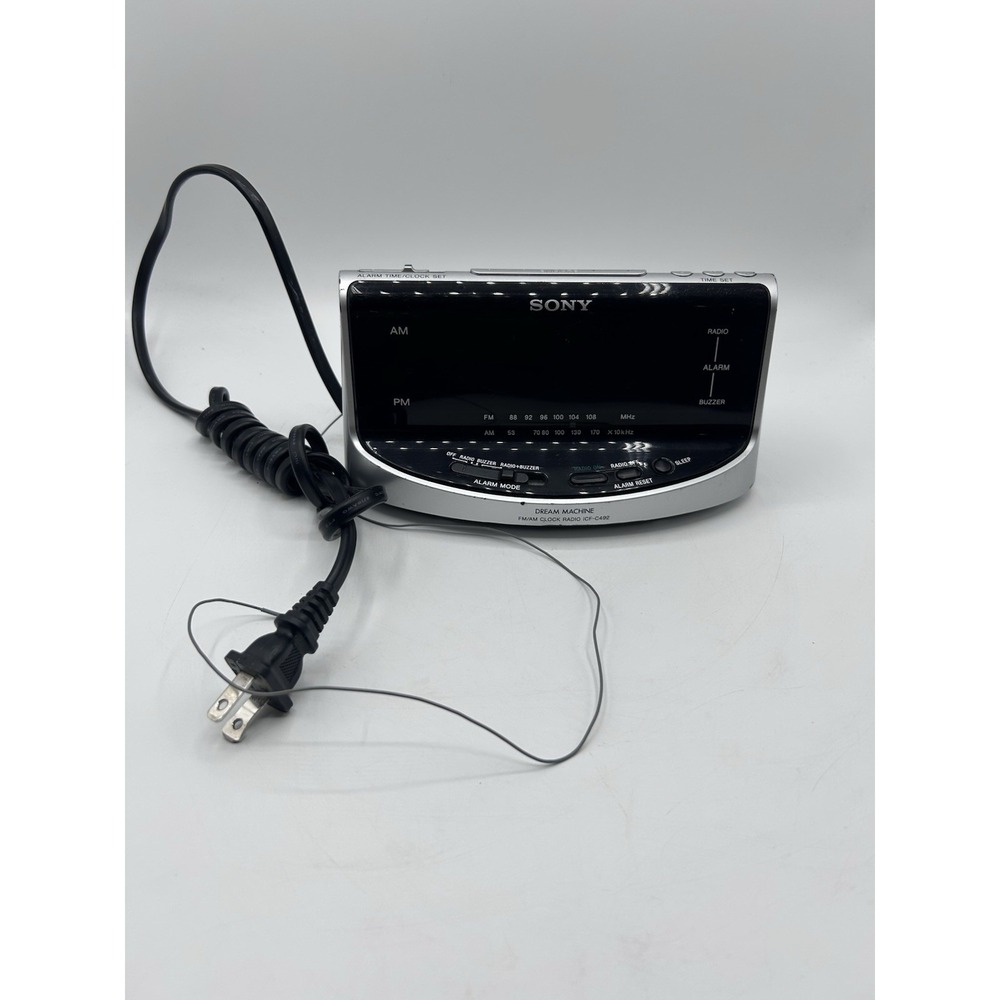 Vintage SONY DREAM‎ MACHINE ICF-C492 FM/AM Radio Dual Alarm Clock WORKS